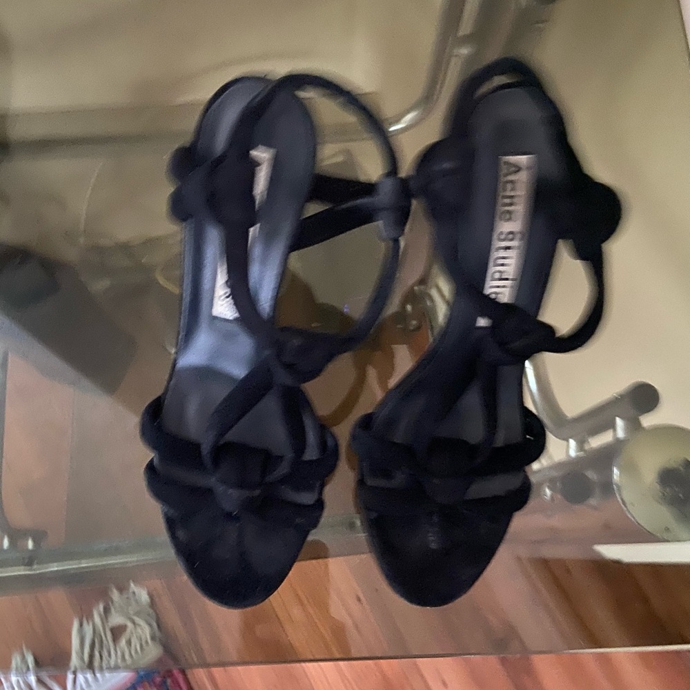 Acne studios black suede heels